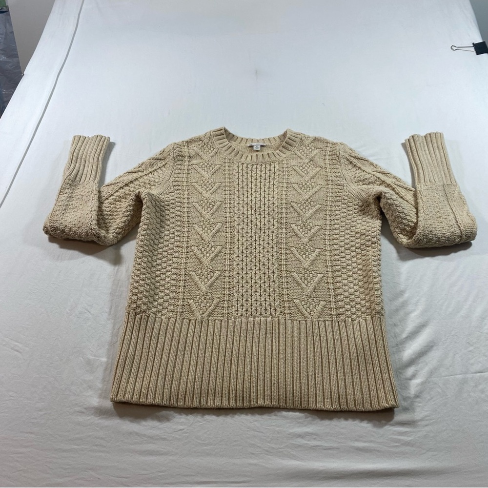 Gap Sweater Beige Cable Knit Sweater Women’s X-Large Design& Crafted - Picture 1 of 8